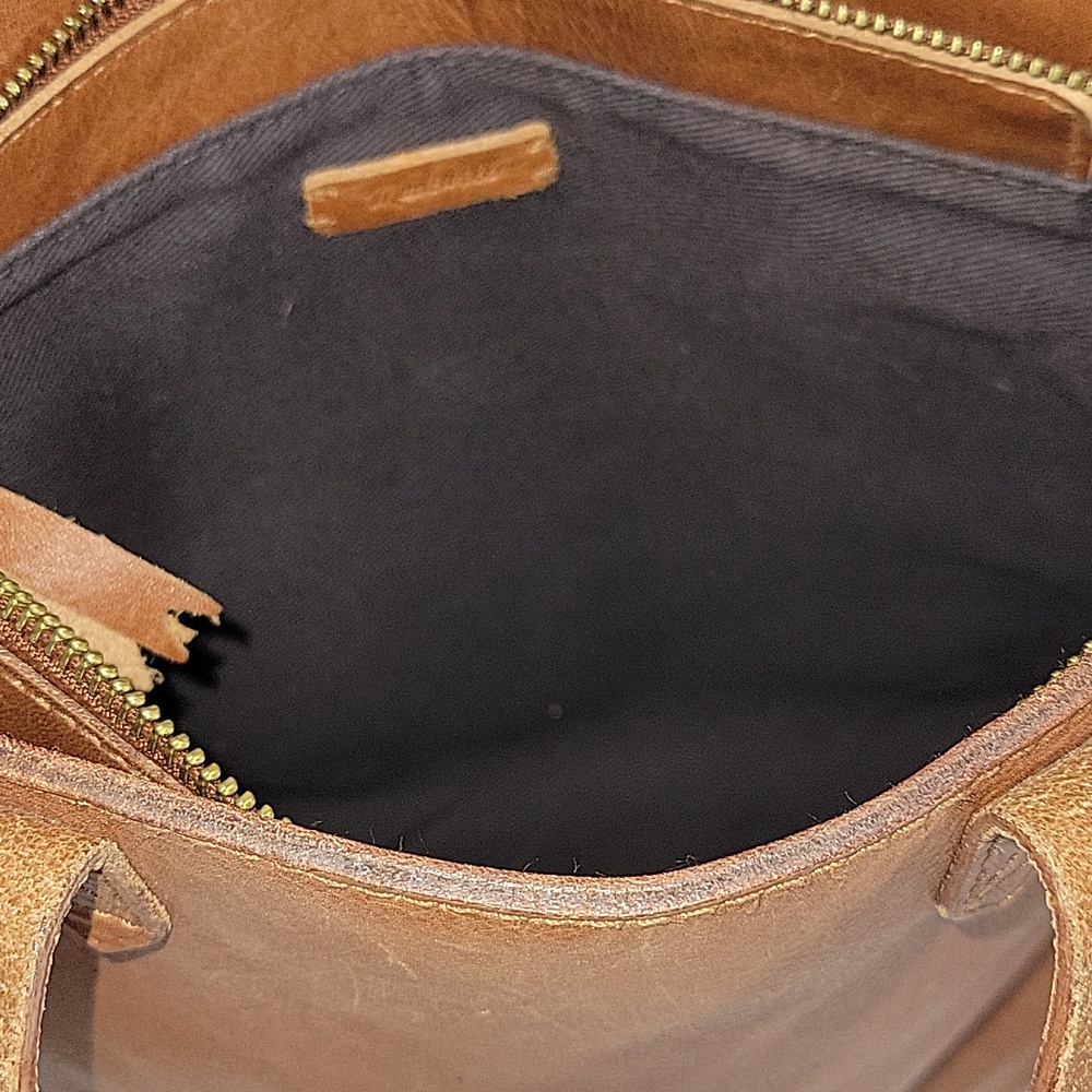 Madewell Transport Cognac Leather Tote Bag - Picture 12 of 13